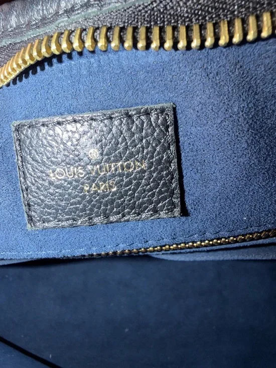 Louis Vuitton Black Monogram Embossed Hobo Bag. Carry All - Picture 7 of 10